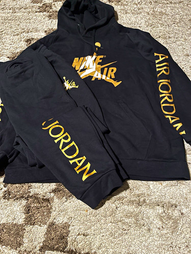 Felpa jordan uomo nera - jordan, nera/oro